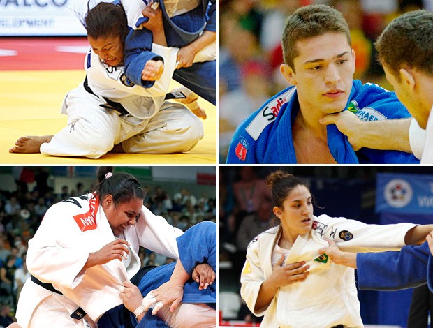 judo montagem Sarah Menezes - Victor Penalber - Maria Suelen - Mayra Aguiar (Foto: Editoria de Arte)