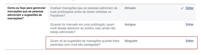 A opção deverá aparecer como Ninguém (Foto: Reprodução/André Sugai)