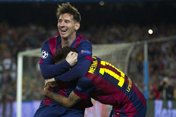 Messi e Neymar, Barcelona x Bayern de Munique Liga dos Campeões (Foto: Agência EFE)