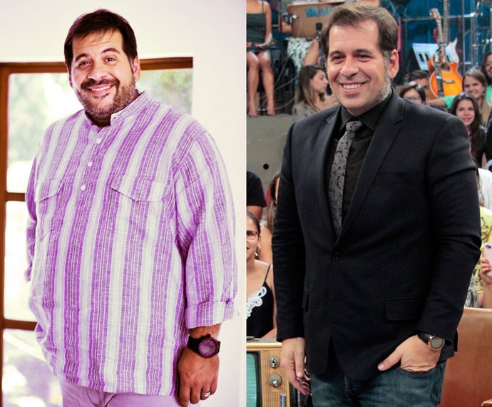 Confira o antes e depois de Leandro Hassum (Foto: TV Globo/João Miguel Júnior e Marcos Mazini/Gshow)
