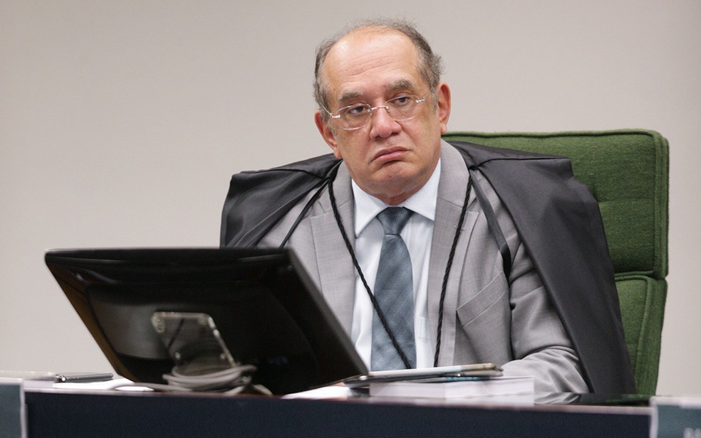 Ministro Gilmar Mendes durante audiência no STF nesta sexta no STF (Foto: Nelson Jr/SCO/STF)