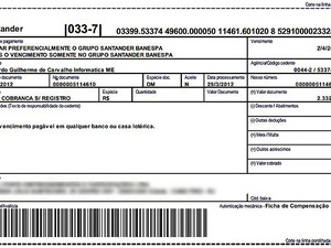Boleto pago por consumidor que comprou aparelhos de fax (Foto: Reprodução arquivo pessoal)