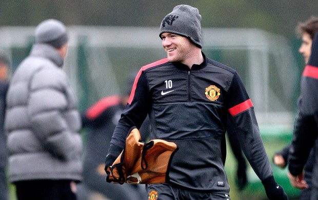 Rooney no treino do Manchester United (Foto: AP)