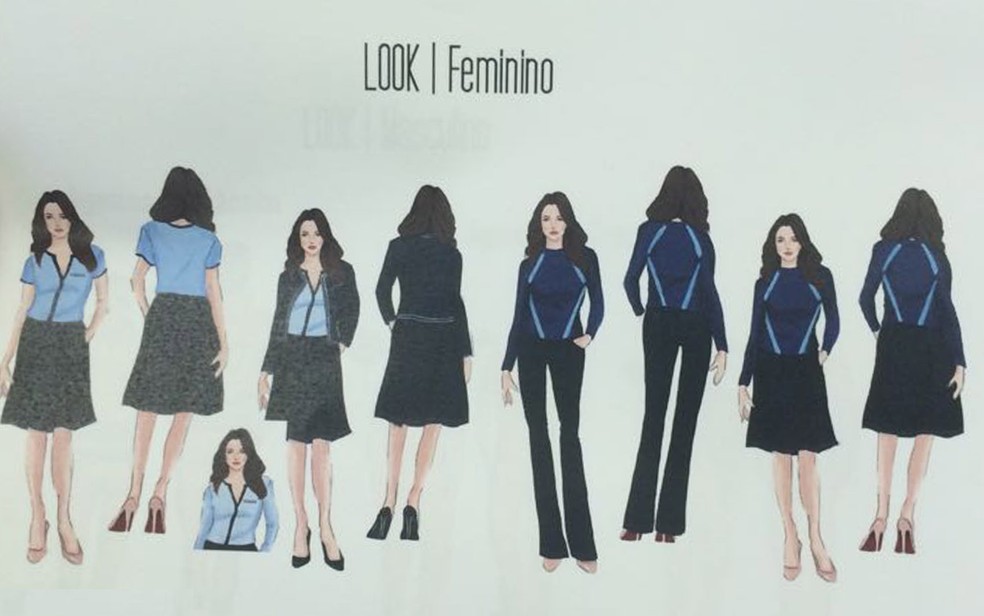 Novo look das funcionÃ¡rias das prefeituras regionais de SP (Foto: Tahiane Stochero/G1)