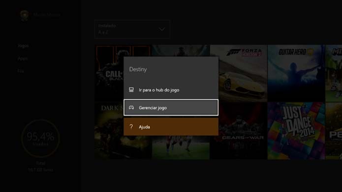 Apague jogos que não pretende usar no Xbox One (Foto: Reprodução/Murilo Molina)