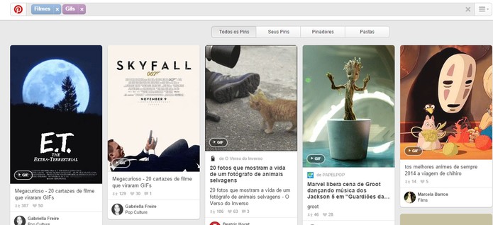 Pinterest ajuda e encontrar GIFs e compartilhar (Foto: Reprodução/Barbara Mannara)