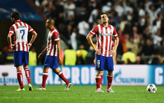 Adrian Lopez, Miranda and Koke final Atlético de Madrid x Real Madrid (Foto: Getty Images)