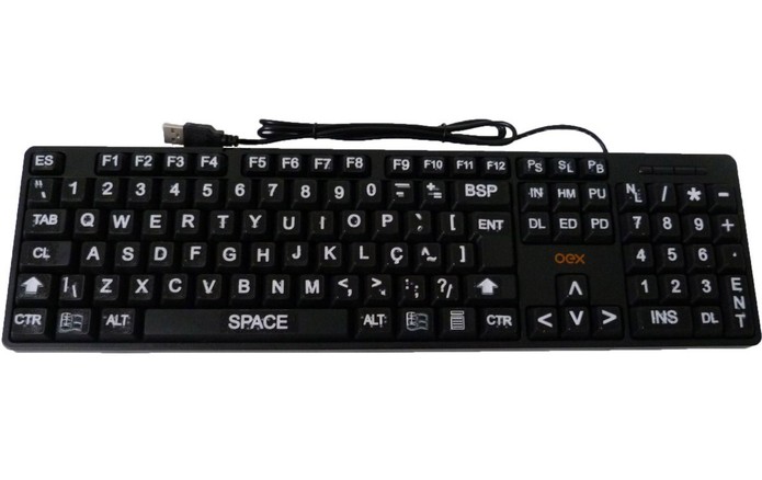 Teclado especial tem teclas maiores e em alto contraste (Foto: Divulgação/OEX)