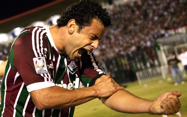 Fred gol jogo Fluminense Emelec (Foto: AFP)