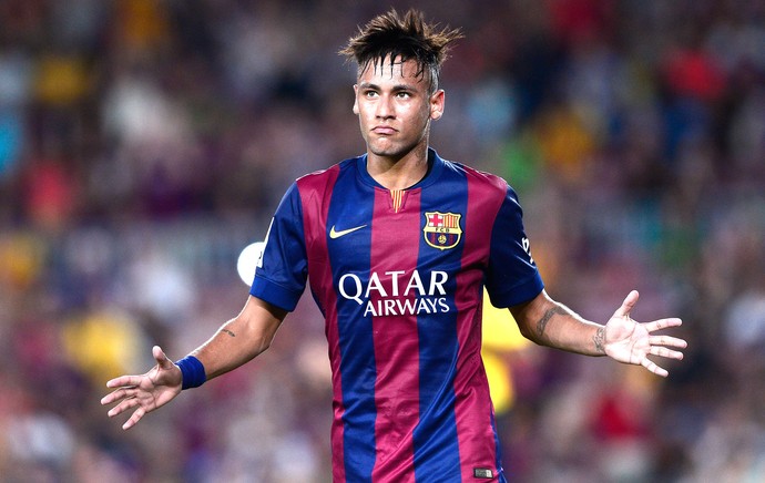 Neymar comemora gol do Barcelona contra o Leon (Foto: Agência AFP)