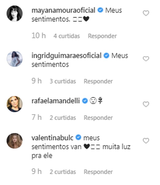 Vanessa Gerbelli recebe apoio de amigos (Foto: Reprodução/Instagram) Vanessa Gerbelli recebe apoio de amigos (Foto: Reprodução/Instagram)