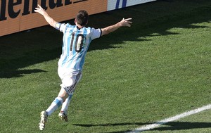 Messi comemoração da Argentina (Foto: Agência AFP) Messi comemoração da Argentina (Foto: Agência AFP)