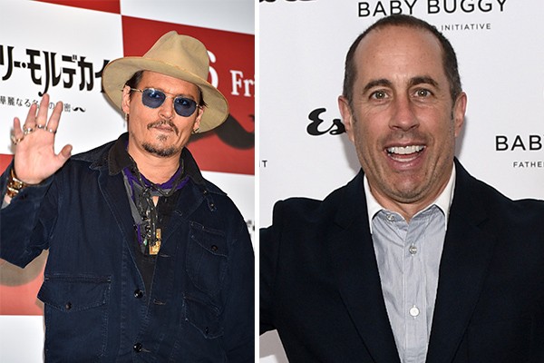 Os atores Johnny Depp e Jerry Seinfeld estão no top 10 de atores mais ricos (Foto: Getty Images)