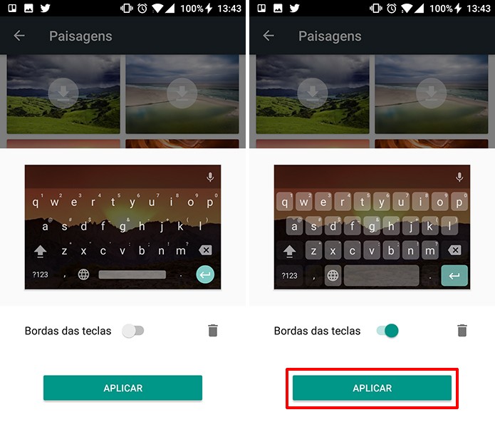 Escolha se deseja mostrar as bordas das teclas no GBoard para Android (Foto: Reprodução/Elson de Souza)