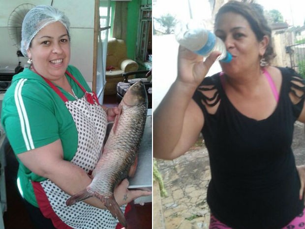 Antes e depois. Emilene largou o cigarro e passou a fazer atividades físicas (Foto: Emilene Oliveira/Arquivo pessoal)