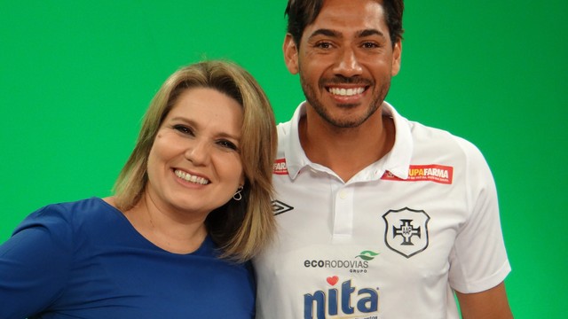 Vanessa Faro e Rodrigão ao vivo no Tribuna Esporte (Foto: Jean Fernandes)