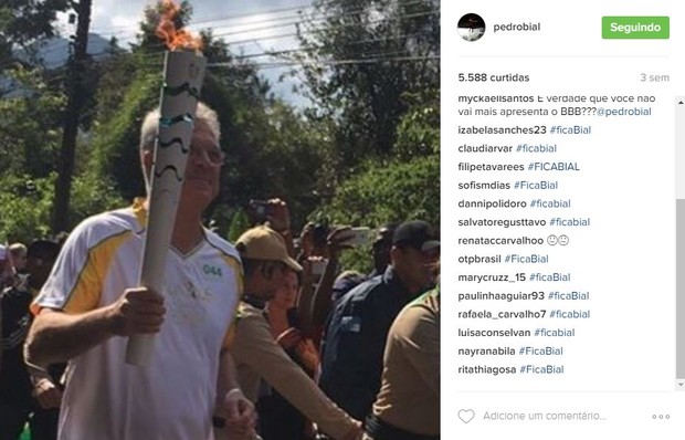 Fãs fazem campanha para Pedro Bial permanecer no BBB (Foto: Reprodução / Instagram)
