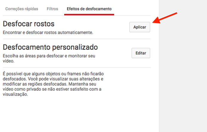 Opção desfocar rostos de vídeos em um canal do YouTube (Foto: Reprodução/Marvin Costa) (Foto: Opção desfocar rostos de vídeos em um canal do YouTube (Foto: Reprodução/Marvin Costa)) Opção desfocar rostos de vídeos em um canal do YouTube (Foto: Reprodução/Marvin Costa) (Foto: Opção desfocar rostos de vídeos em um canal do YouTube (Foto: Reprodução/Marvin Costa))