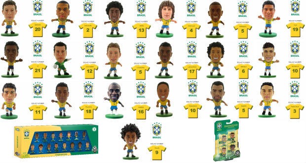 Mini Craque Soccerstarz- Fernando, Sandro E Willian - Brasil