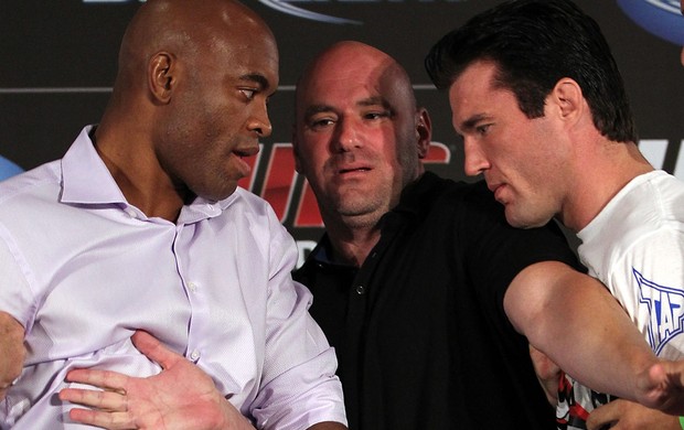 Anderson Silva, Dana White e ChaelSonnen UFC (Foto: Getty Images)