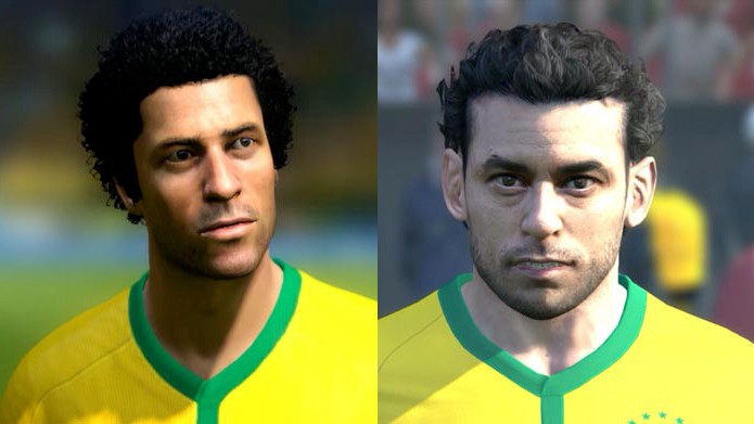 O provável camisa 9, Fred, ficou um tanto mais bem acabado em PES 2014 (Foto: Reprodução/Murilo Molina)
