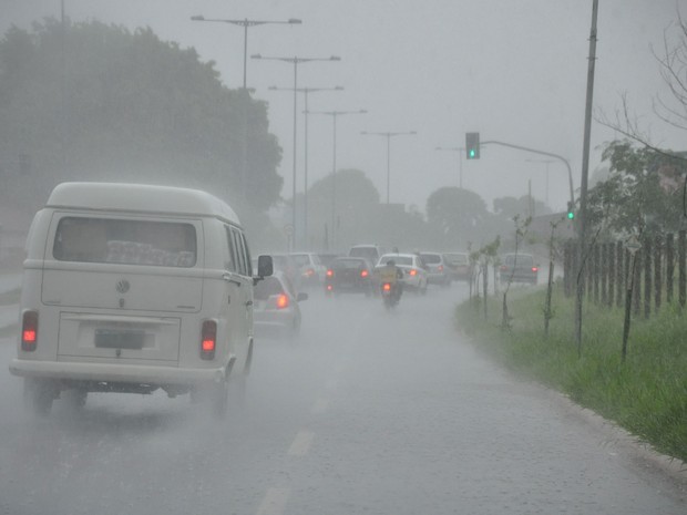 Choveu 77,6 milímetros na tarde desta quarta-feira (9) em Campo Grande. (Foto: Fernando da Mata / G1 MS)