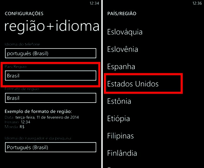 O país da loja de aplicativos do Windows Phone pode influenciar na disponibilidade de apps e games (Foto: Reprodução/Elson de Souza)