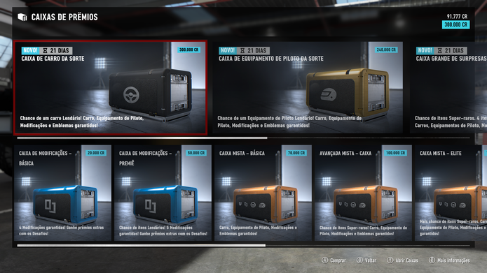 Caixas de Prêmios de Forza 7 (Foto: Reprodução / Diego Borges) Caixas de Prêmios de Forza 7 (Foto: Reprodução / Diego Borges)