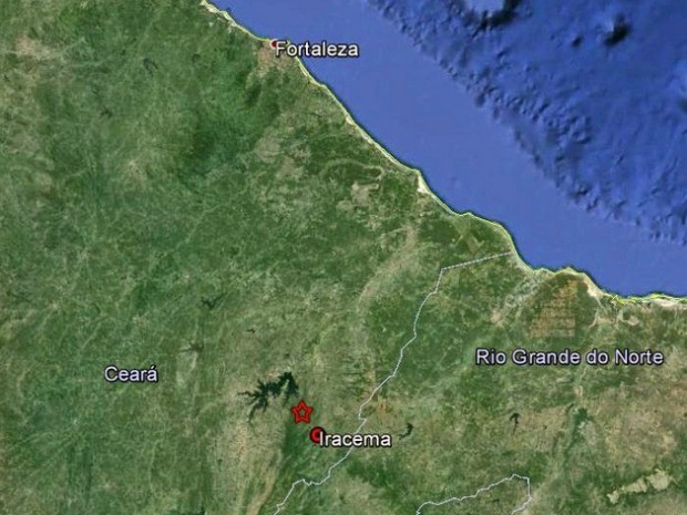 Tremor de terra atinge cidade de Iracema e Jaguaribe, no Ceará (Foto: Google/Reprodução)