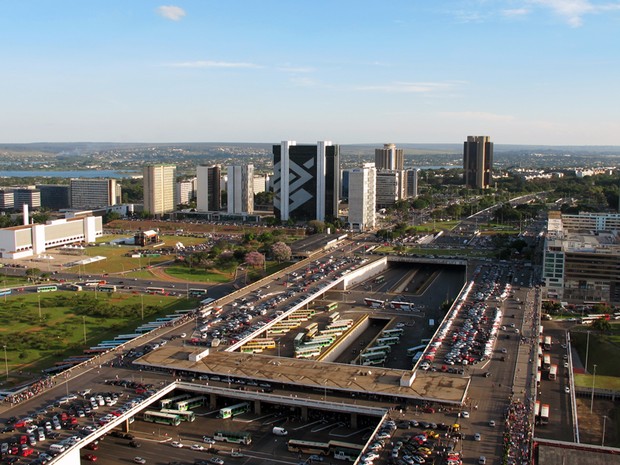 Vista aérea da Rodoviária do Plano Piloto, em Brasília (Foto: Jamila Tavares / G1)