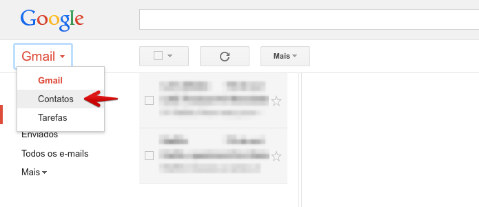 Acesse a página de contatos do Gmail (Foto: Reprodução/Helito Bijora)