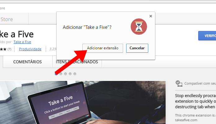 Instale a extensão no Take Five no Chrome (Foto: Reprodução/Paulo Alves)