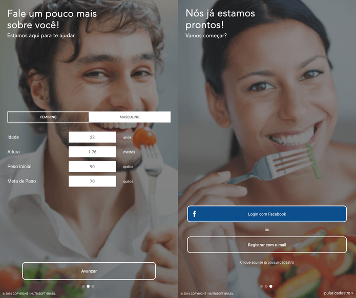 Faça o seu cadastro em Dieta para Emagrecer com informações corretas (Foto: Reprodução/Caio Fagundes)