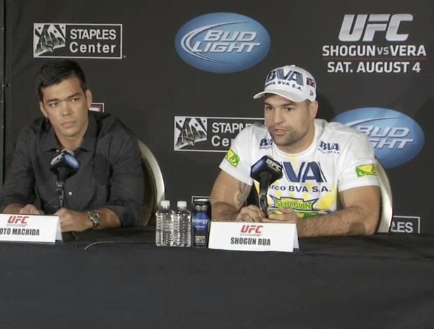 Lioto Machida e Mauricio Shogun, em coletiva (Foto: Reprodução/Youtube)