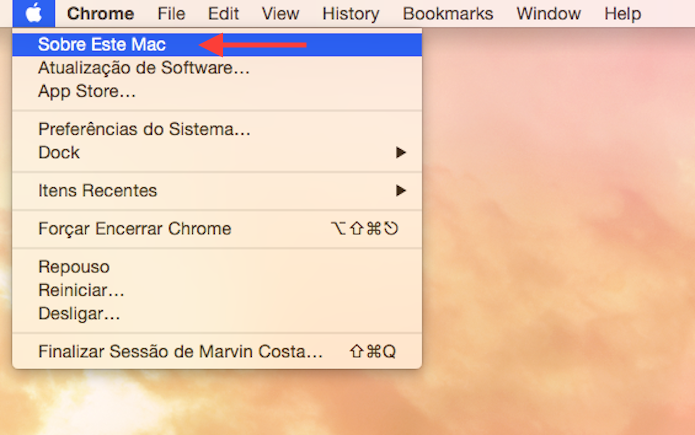 Acessando as informações básicas sobre o Mac (Foto: Reprodução/Marvin Costa)