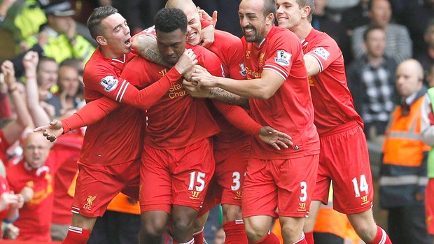 Comemoração Sturridge do Liverpool contra o Manchester United (Foto: Agência Reuters)