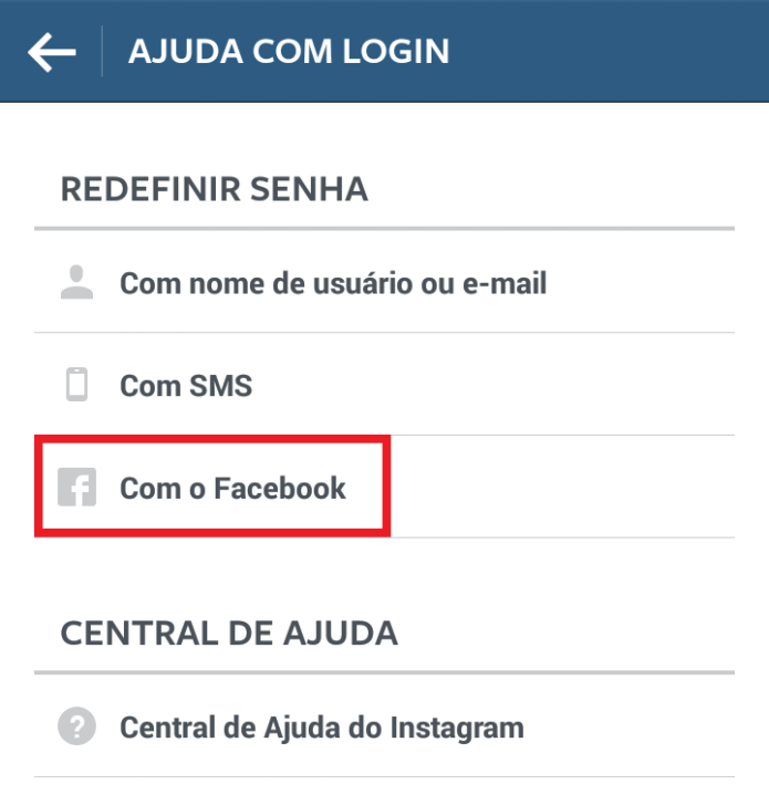Redefinindo a senha do Instagram através do Facebook (Foto: Reprodução/Lívia Dâmaso)