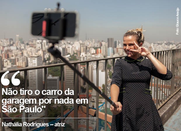 Atriz Nathália Rodrigues fala sobre aniversário de São Paulo (Foto: Glauco Araújo/G1)