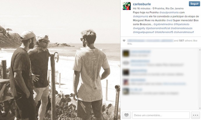 Post Instagram Carlos Burle (Foto: Reprodução / Instagram)