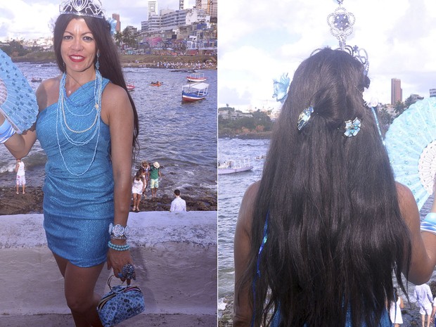 Há três anos que Rose se fantasia de Iemanjá na Bahia (Foto: Joilson César / Ag Haack)