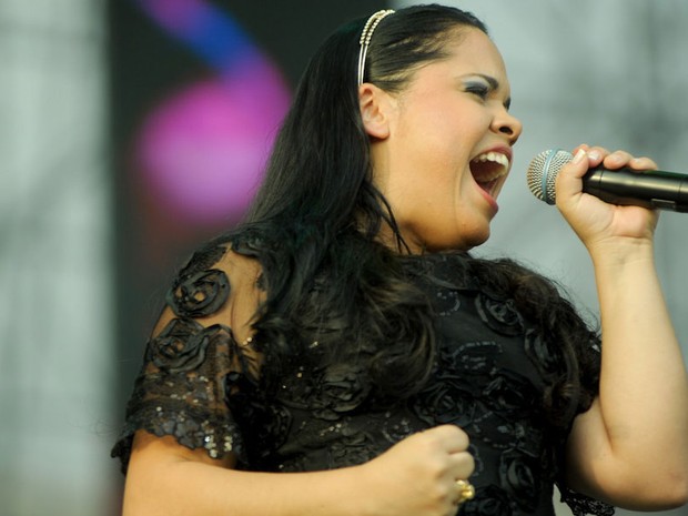 A cantora Cassiane se apresenta na segunda edição do Festival Promessas, no Campo de Marte, em São Paulo (Foto: Flavio Moraes/G1)