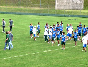 jogadores do Palmeiras no treino (Foto: Gustavo Serbonchini)