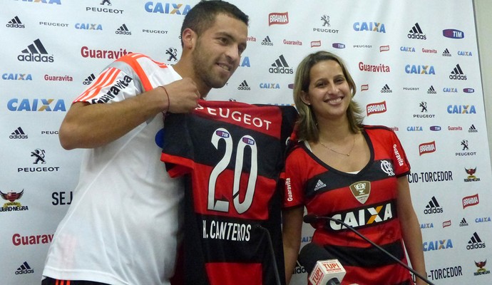 Apresentação Canteros Flamengo (Foto: Globoesporte.com)