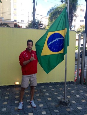 Mikael Roche, goleiro do Taiti, no primeiro dia no Brasil (Foto: Reprodução / Facebook)