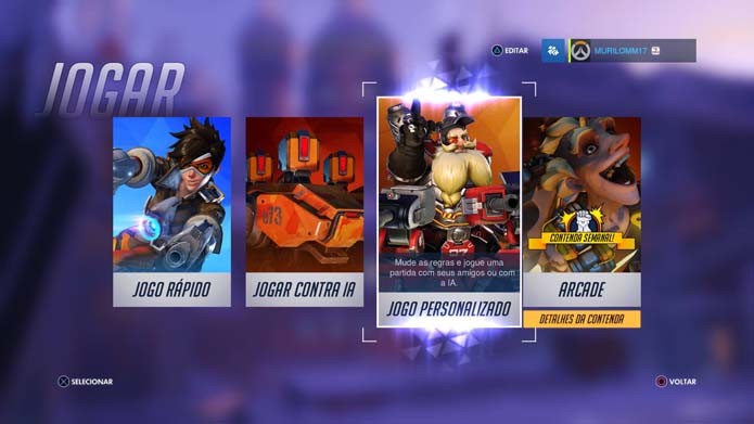 Vá até jogo personalizado em Overwatch (Foto: Reprodução/Murilo Molina)