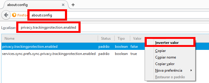 Recurso pode ser habilitado nas configurações avançadas do navegador (Foto: Reprodução/Firefox)