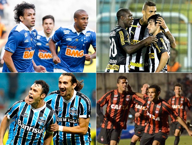Cruzeiro, Botafogo, Grêmio e Atlético-PR, G4 (Foto: Montagem SporTV)