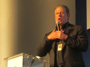 O ex-vice-presidente dos EUA Al Gore fala nesta terça-feira (18) em São Paulo. (Foto: Germano Assad/G1)