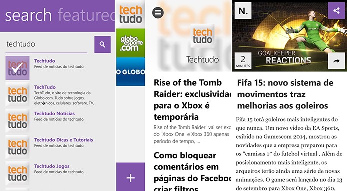 Newsly é um leitor de notícia para Windows Phone com navegação intuitiva a partir de gestos (Foto: Reprodução/Elson de Souza)