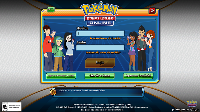 Faça login no Pokémon TCG (Foto: Reprodução/Murilo Molina)